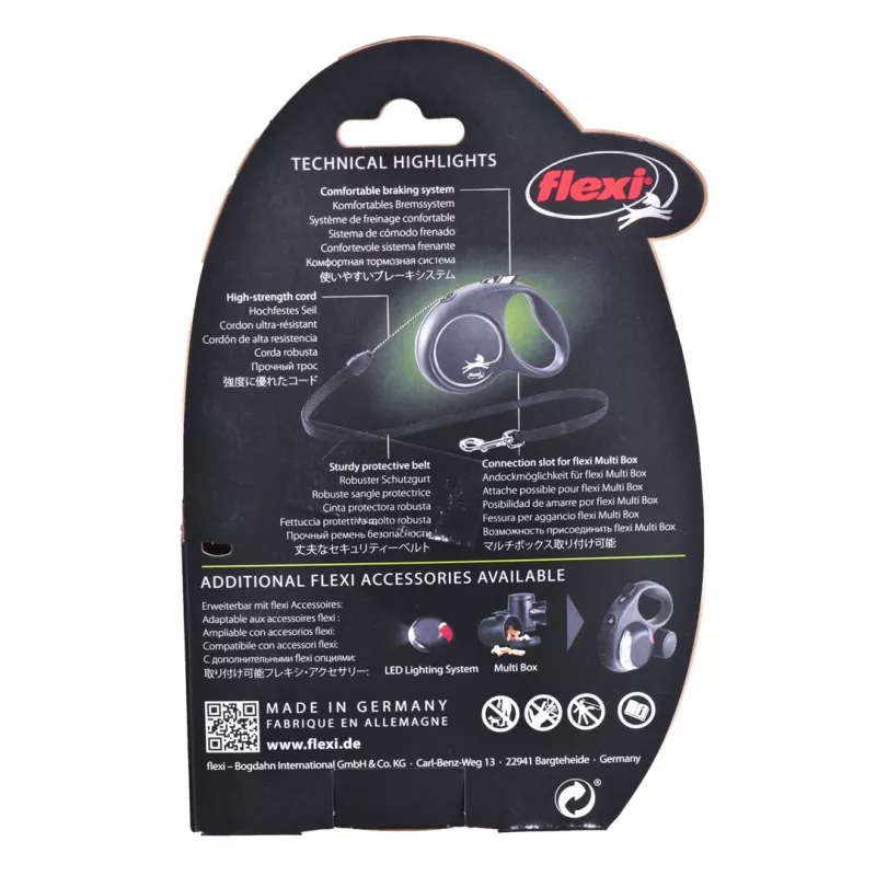 Correa Flexi Black Design S 5 m para perro con mecanismo retráctil