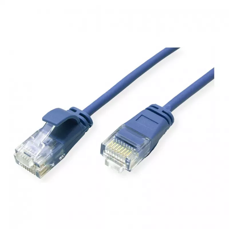 ROLINE GREEN Cable de conexión UTP Cat.6A (Clase EA), LSOH, delgado, Azul, 0,15 m