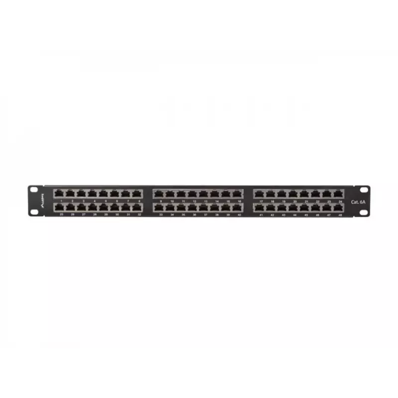 PATCH PANEL 48 PUERTOS 1U 19 CAT6A FTP APANTALLADO NEGRO LANBERG