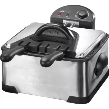 Freidora CLATRONIC FR 3195 – freidora doble 4 L, 2000 W, acero inoxidable, negra