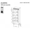 Estantería Cama 3 ALMERA 60x42x185 nogal/cashmere