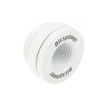 Accesorio de refrigeración BitsPower BP-DWWP-C04 — latón, acabado blanco para refrigeración líquida de PC