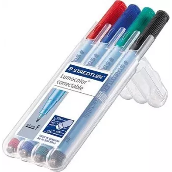 Rotulador Staedtler Lumocolor correctable 305 4 unidades verde negro azul rojo