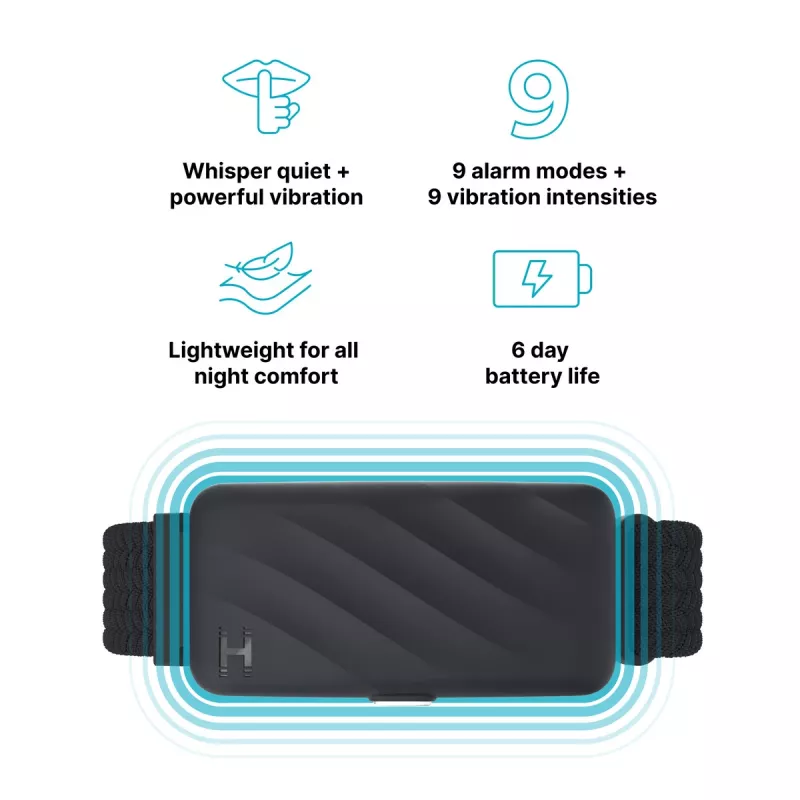 Homedics SS-WB100BK-WW WakeBand, tu despertador silencioso, negro