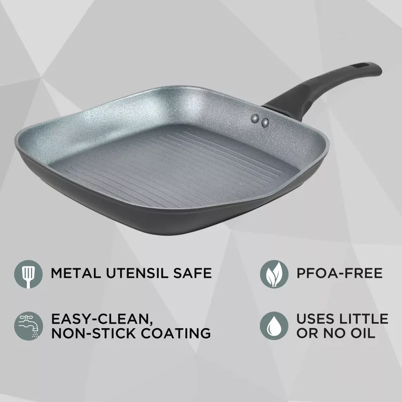 Plancha Russell Hobbs RH01861EU7 28 cm Crystaltech – superficie antiadherente, plancha plana para parrilla
