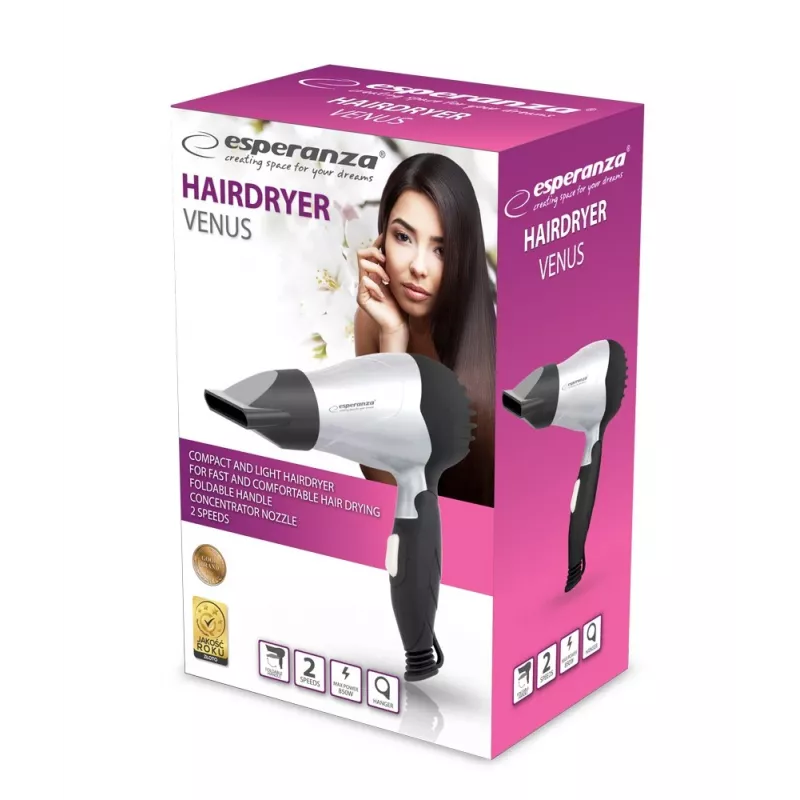 Esperanza EBH002S secador de pelo plateado / negro 850 W