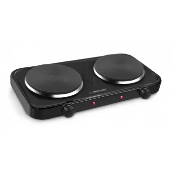 Placa de cocina eléctrica ESPERANZA EKH010K — 2 zonas negra, 155 mm, 2000 W, mando giratorio