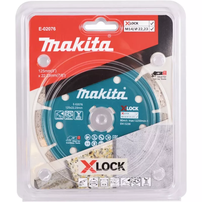 Makita - disco de corte diamantado - para hormigón, granito, mármol - 125 mm - para Makita GA041GM201, XGT GA041GZ