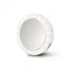 Espejo de maquillaje de pie Medisana 23603 — redondo blanco, a pilas, plegable, iluminación integrada
