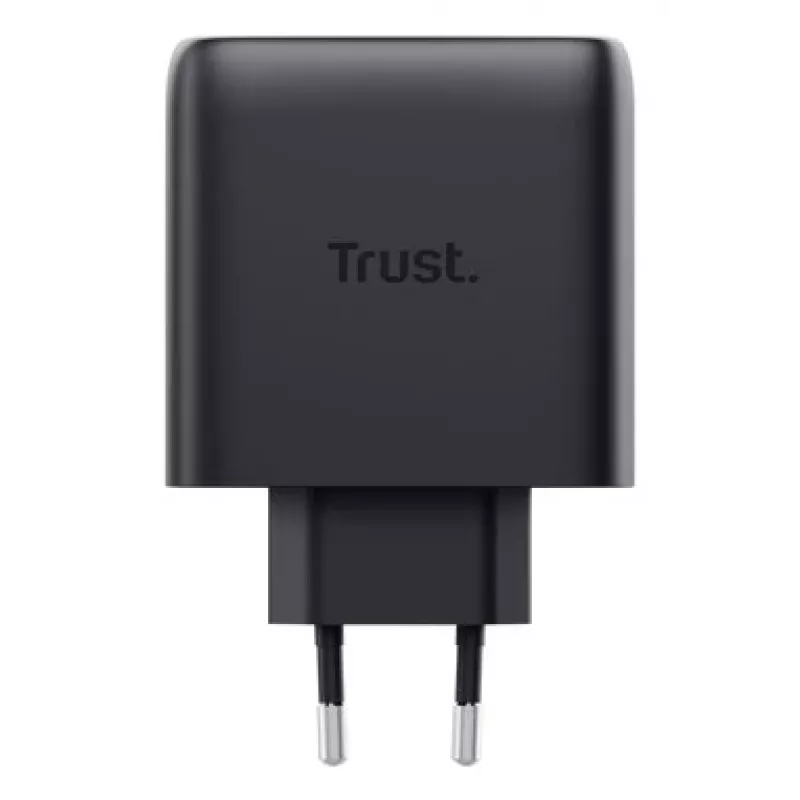 Cargador Trust Maxo 65W 2 puertos USB-C GaN cargador de carga rápida negro