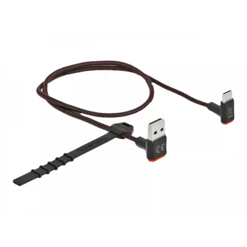Cable USB DeLOCK EASY-USB 2.0 Type-A macho a Type-C macho en ángulo 0,5m negro