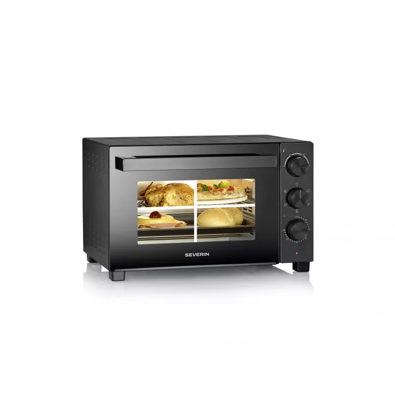 Mini horno SEVERIN TO 2075 — 30 l de capacidad, 1600 W, independiente, negro, función grill