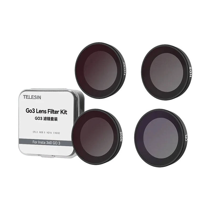Set de 4 filtros Telesin (CPL/ND8/ND16/ND32) para cámara Insta360 GO 2/3