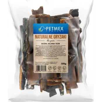 Artículo masticable para perros PETMEX piel de ciervo 500 g – snack masticable natural para perros
