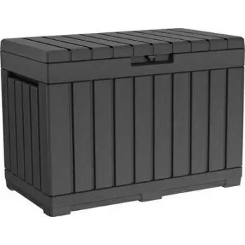 Caja de almacenamiento para exterior Keter Kentwood 190L — 190 litros, grafito, puerta abatible, 823×457×577 mm