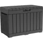 Caja de almacenamiento para exterior Keter Kentwood 190L — 190 litros, grafito, puerta abatible, 823×457×577 mm