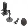 Micrófono de condensador USB, estudio negro