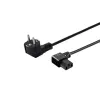 Cable de alimentación SAVIO CL-116 — 1,8 m, Negro, conector macho en ángulo Type-C a IEC C13 en ángulo, 3 hilos 0,5 mm²