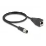 Cable adaptador DeLOCK M12 codificación D de 4 pines conector macho a RJ45 conector hembra 50 cm