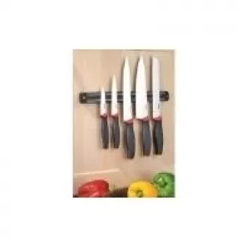 Set de cuchillos Esmeyer AUREA 291-423 – 5 piezas con barra magnética, negro/rojo