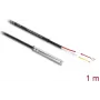 Delock cable de sensor de temperatura DS18B20, 2 x extremos de cable abiertos, 1 m, negro