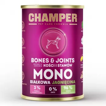 CHAMPER Bones & Joints monoproteico cordero - alimento húmedo para perros - 400g
