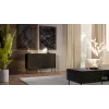 Cómoda cama meble CORTINA 1D3S 120x40x81 cm, negro, 3 cajones, aglomerado