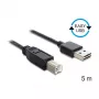 Cable USB DeLOCK 85553 USB 2.0 5 m USB A USB B negro