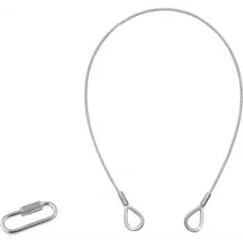 Cable de seguridad EUROLITE B 3x600mm para hasta 5 kg, plateado