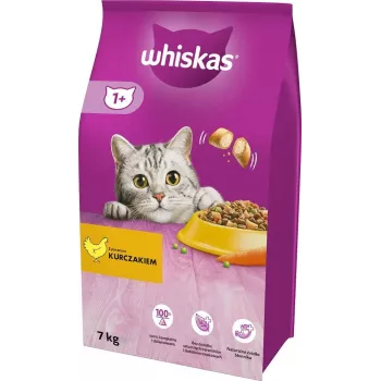Alimento seco para gatos Whiskas Adult con Pollo 7 kg – croquetas para adultos, 30,8 % proteína, 12 % grasa