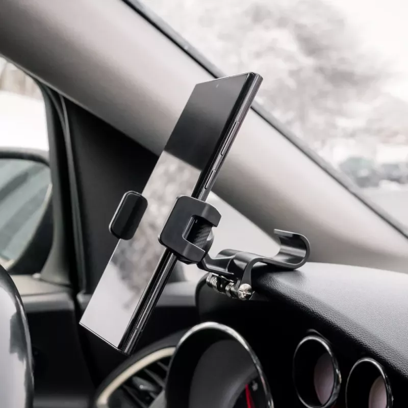 Soporte para teléfono Tellur TLL171261 — soporte universal compacto de ángulo ajustable para coche y mesa, negro