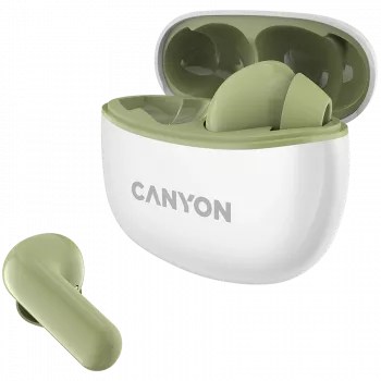 Auriculares in-ear CANYON TWS-5, verde Bluetooth 5.3, control táctil, entrada de carga: USB-C