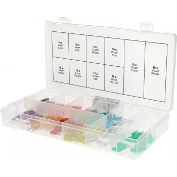 Minifusibles planos ks tools 970.0740, rango 2–30 A, pack de 100 uds.