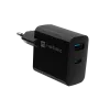 Cargador con cable para dispositivos móviles NATEC NUC-2143, 45 W, USB-C PD 3.0 + USB-A QC 3.0, 110–240 V, negro