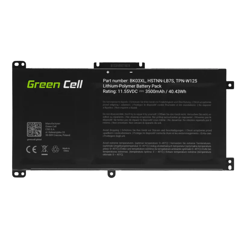 GREEN CELL Batería BK03XL para HP Pavilion x360 14-BA 14-BA015NW 14-BA022NW 14-BA024NW 14-BA102NW 14-BA104NW