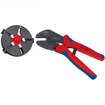 Alicate de crimpar y pelacables Knipex 97 33 01 azul rojo