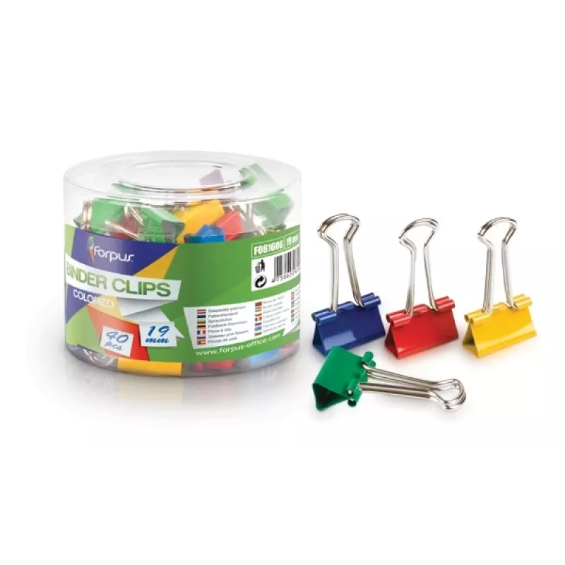 Clips Forpus, 19 mm, de colores (40) 1105-007