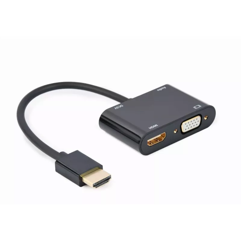 Gembird A-HDMIM-HDMIFVGAF-01 adaptador HDMI macho a HDMI hembra + VGA hembra con audio y puerto de alimentación