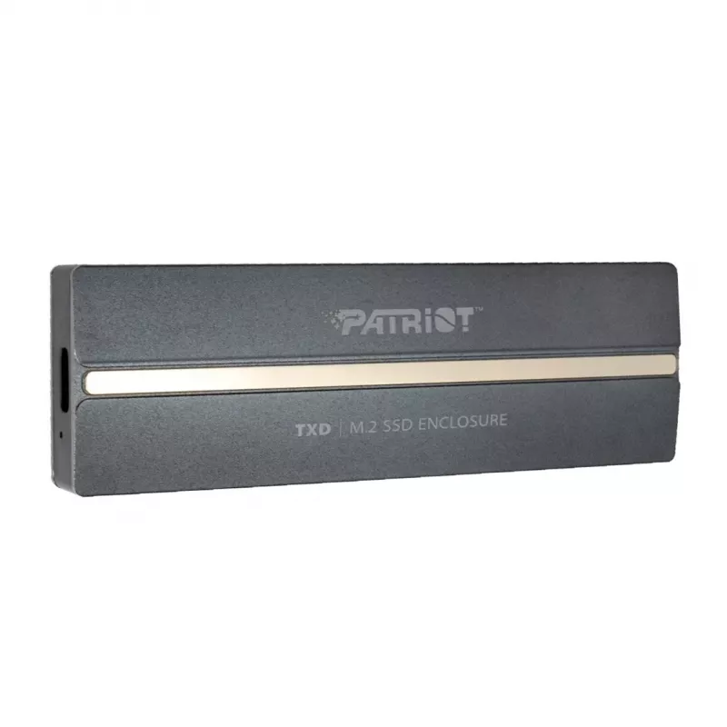Carcasa Patriot TXD PV810UPNGM para SSD M.2 NVMe, USB-C 3.2 Gen 2 (10 Gbit/s), M.2 2280, NVMe 1.3, hasta 8 TB, aluminio, gris