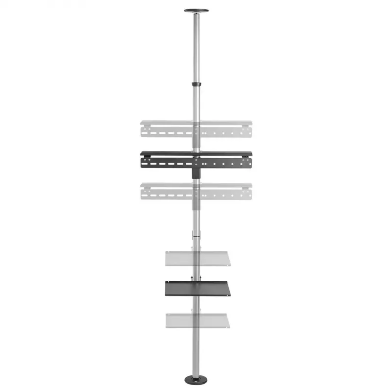 Maclean MC-791N soporte de TV telescópico de suelo a techo con estante, 37-70 pulgadas, 30 kg