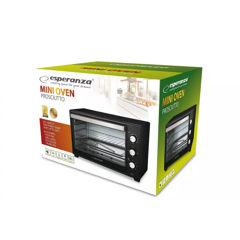 Esperanza EKO008 mini horno 20 l 1600 W negro