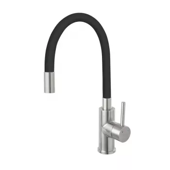 Grifo de cocina FERRO BZR4BSS – acabado negro, monomando