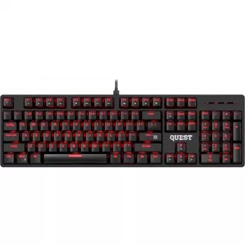 Teclado mecánico DEFENDER QUEST GK-596 — retroiluminación RGB, anti-ghosting, con cable, diseño compacto