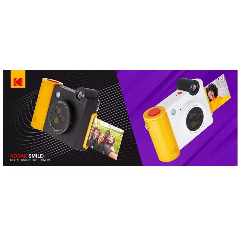 Cámara instantánea Kodak SMILE+ 2x3 Negra — cámara instantánea portátil con copias 2×3