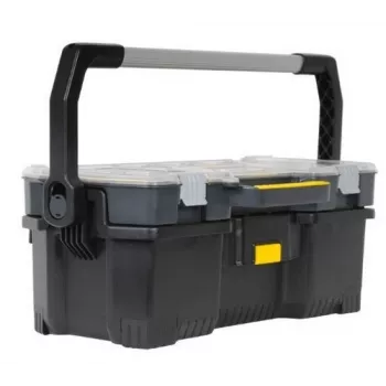 Caja de herramientas/pequeñas piezas Stanley 1-97-514 negra, transparente