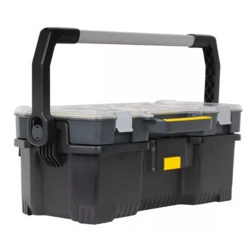 Caja de herramientas/pequeñas piezas Stanley 1-97-514 negra, transparente