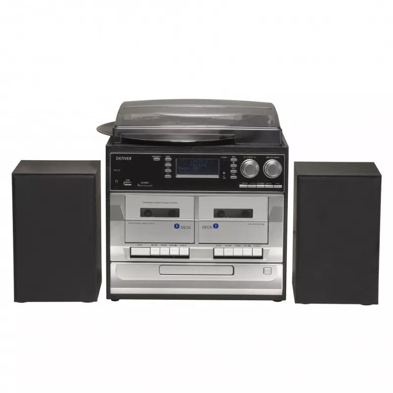 Denver MRD-166 equipo de música DAB+ con tocadiscos, reproductor de CD y casete
