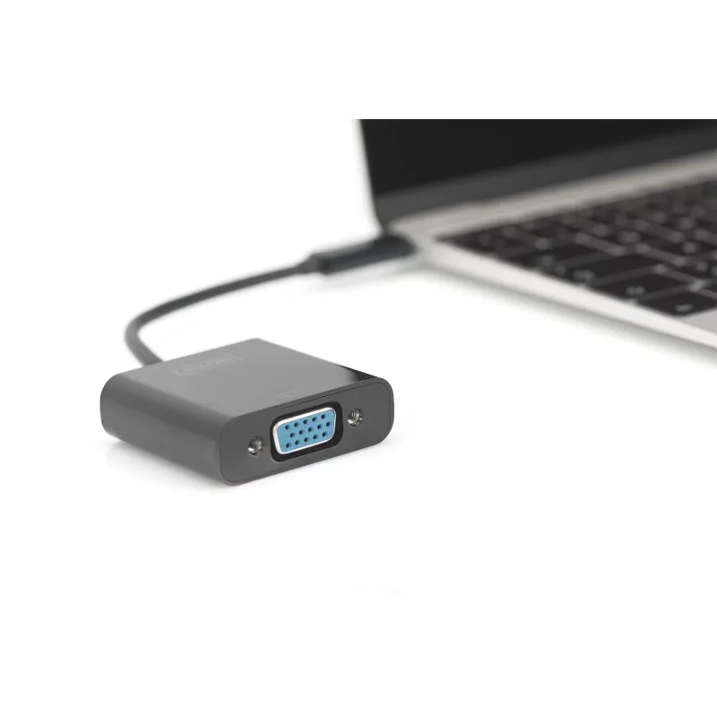 DIGITUS DA-70853 adaptador USB-C a VGA, Full HD 1080p, negro