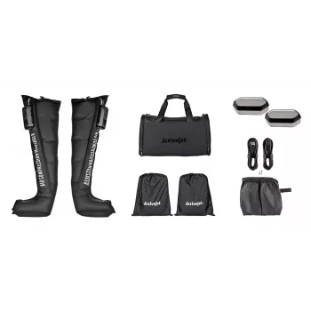 Masajeador de piernas para drenaje linfático ActiveJet ACM-PLUS-A1 M, a batería 25 W, negro, 380 × 950 × 60 mm