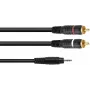 Cable adaptador de audio Omnitronic jack de 3,5 mm a 2×RCA, 1 m